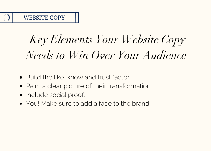 Key elements your website copy needs to win over your audience.